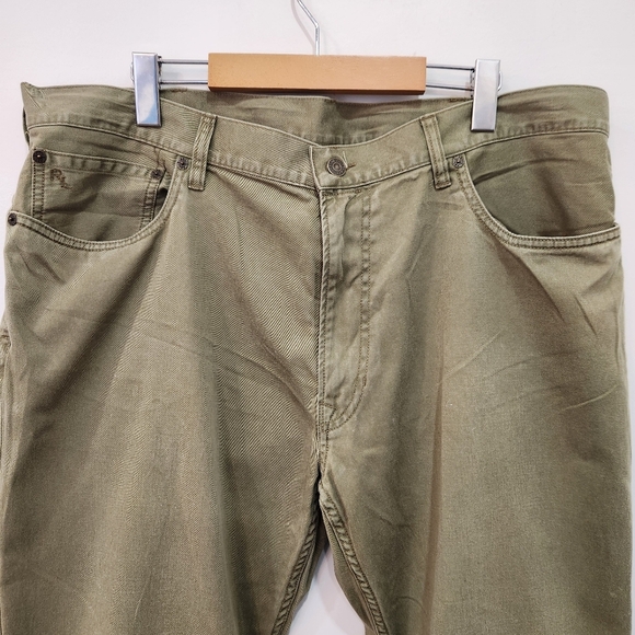 VTG Polo Ralph Lauren Drygoods 650 Straight Pants Khaki Olive Green Chino 40x30 - Picture 2 of 13